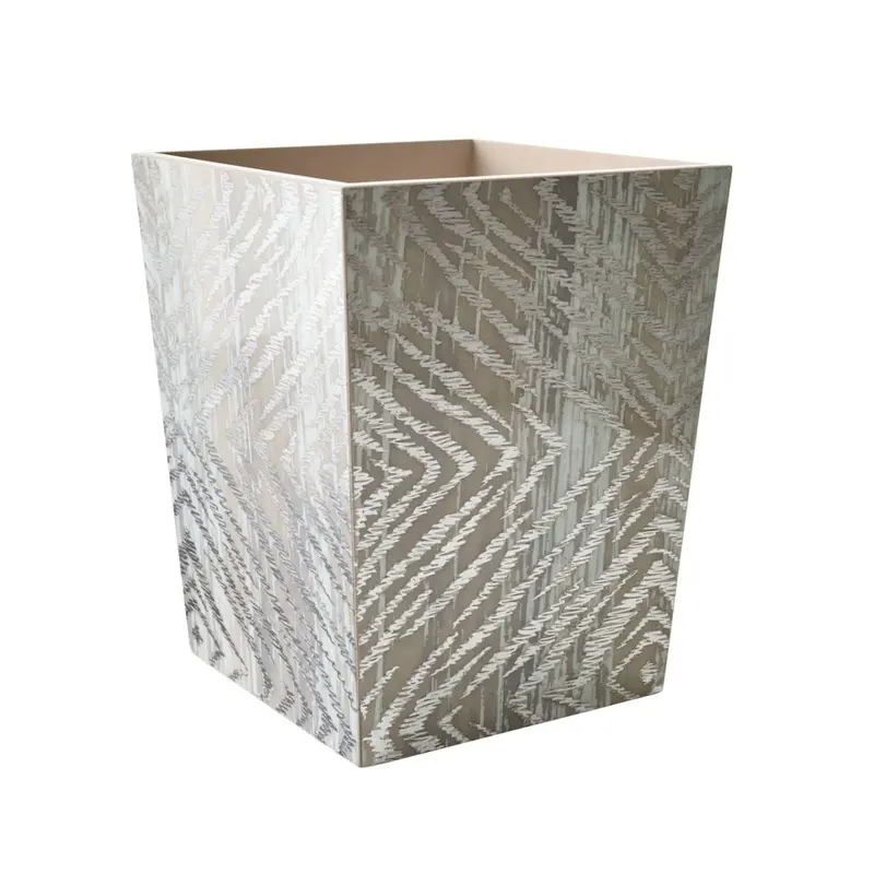 Zebra Waste Basket in Gray & Silver by Kim Seybert