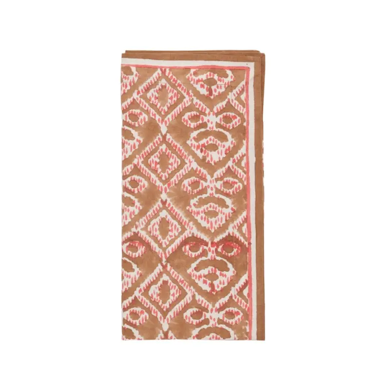 Alfresco Napkins Set of 4 in Brown & Orange by Kim Seybert