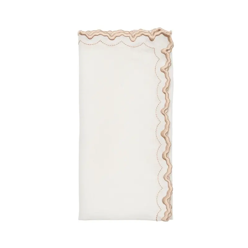 Arches Napkins in White & Natural Set of 4 by Kim Seybert