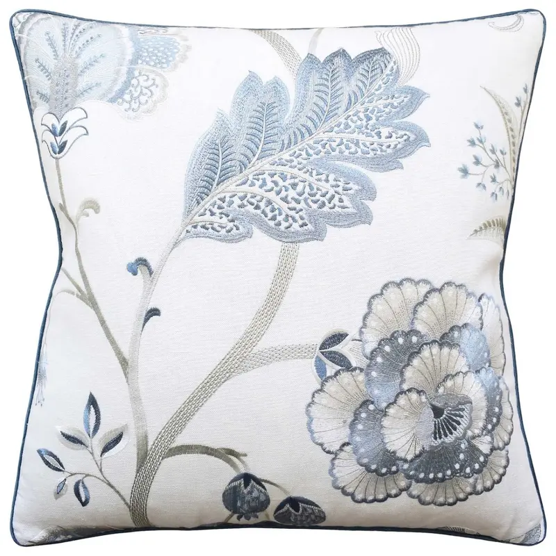 Aston Embroidery Frost Decorative Pillows by Ryan Studio