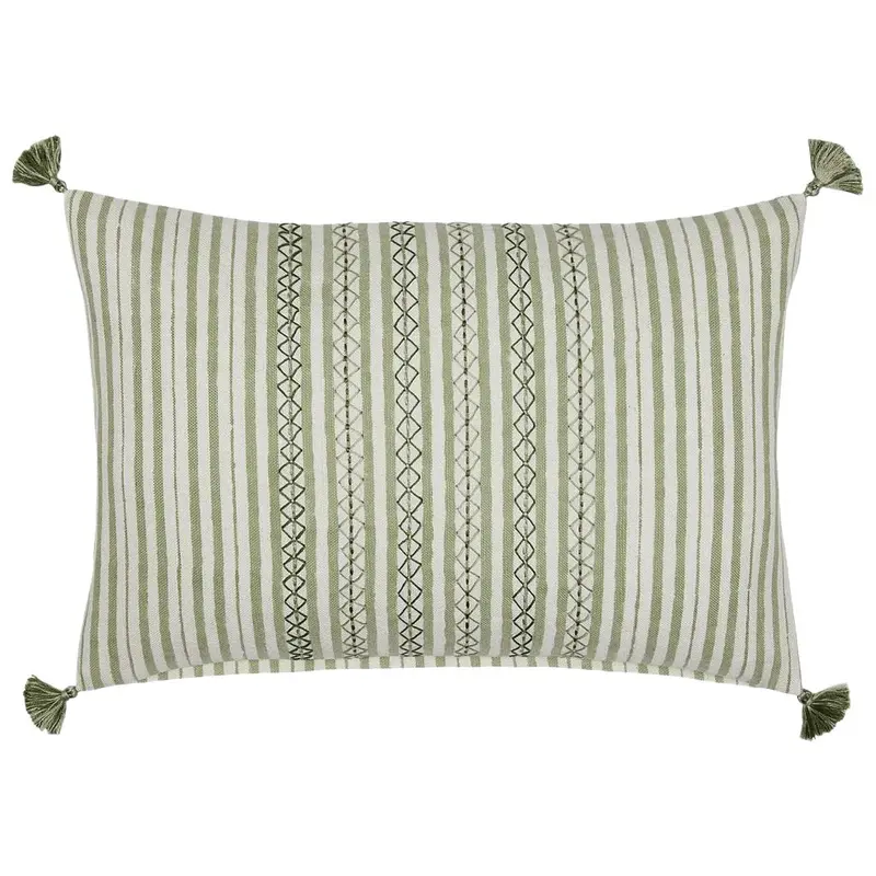 Bhuv Sage Lumbar Pillow by John Robshaw