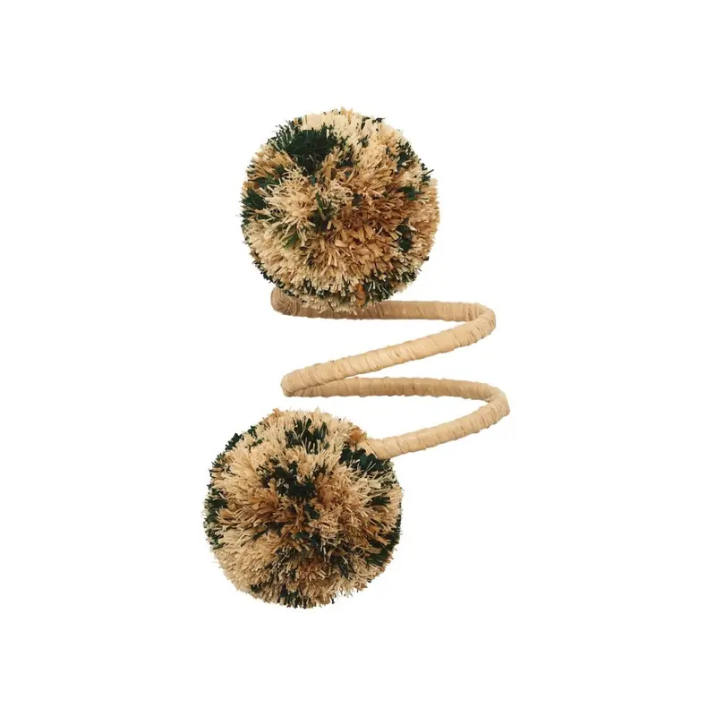 Casbah Napkin Rings Set of 4 in Natural & Green by Kim Seybert