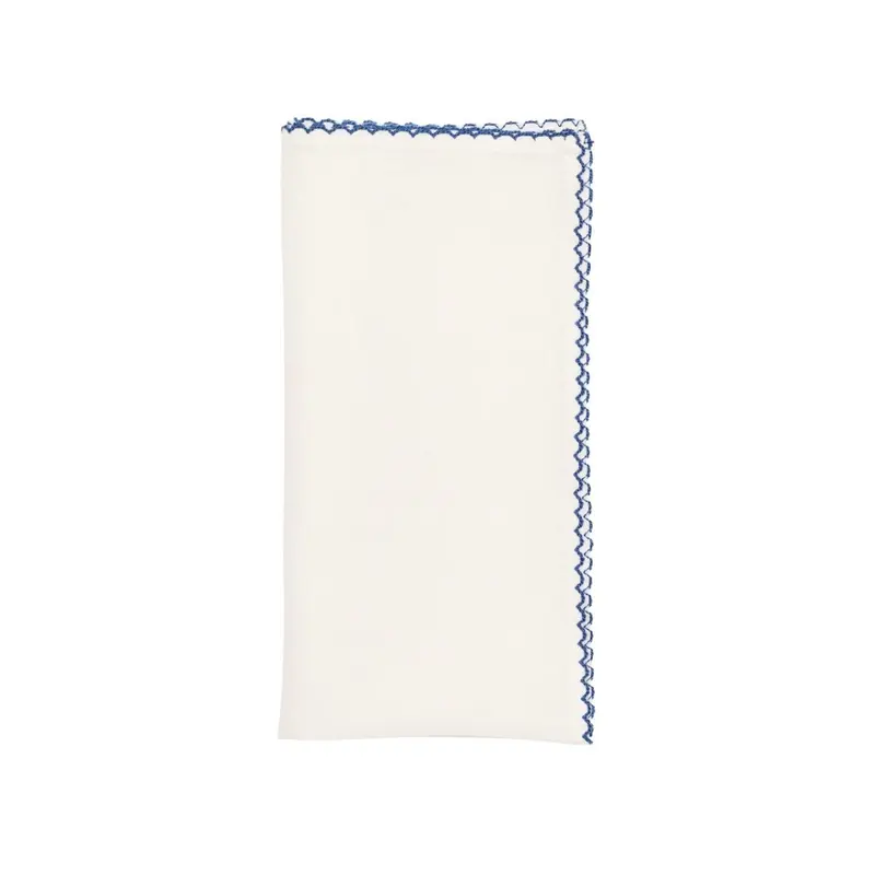 Casbah Napkins Set of 4 White & Blue by Kim Seybert
