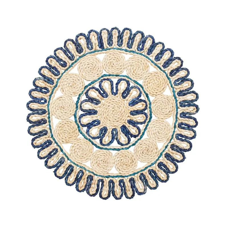 Casbah Placemat in Natural & Blue Set of 4 by Kim Seybert
