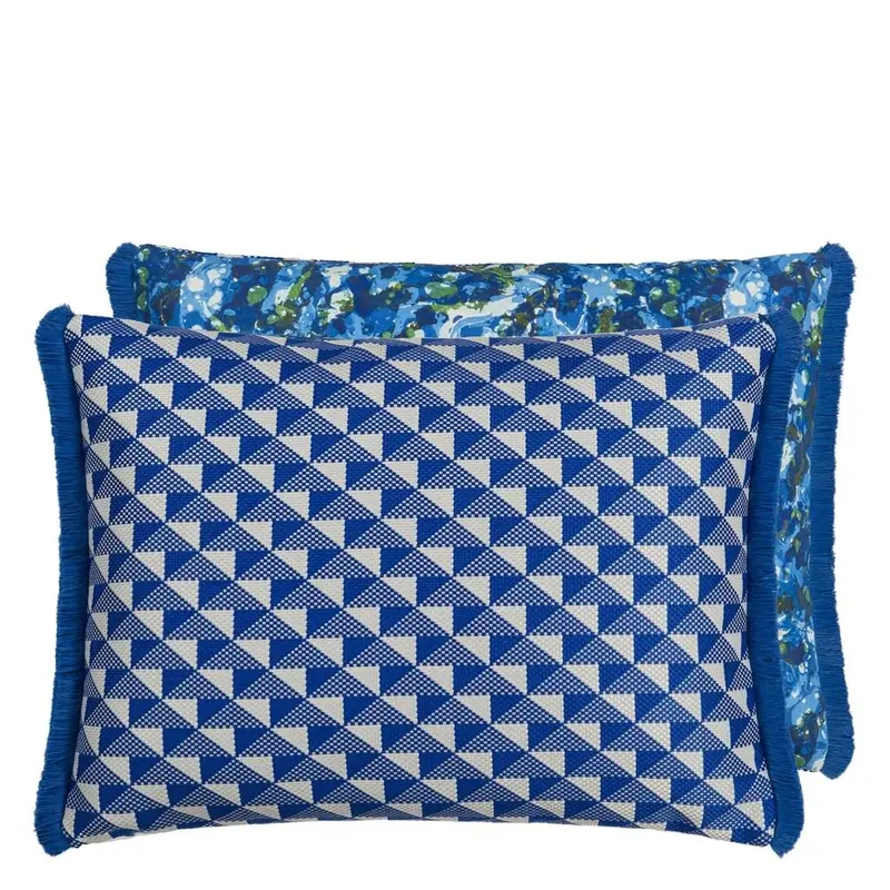 Designers Guild Tarakan Cobalt Outdoor Decorative Pillow