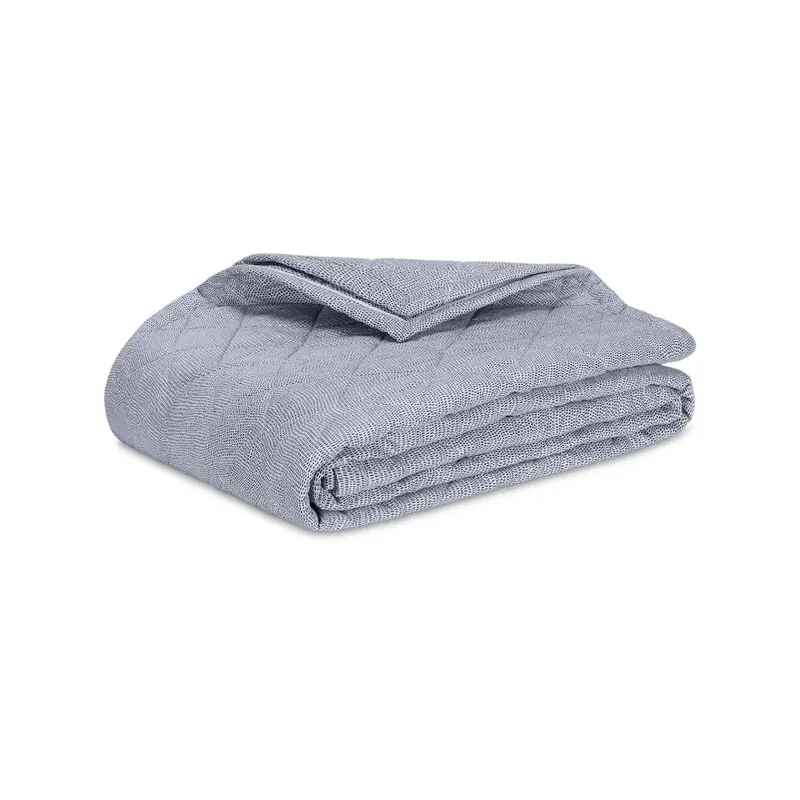 Jasper Quilted Steel Blue Bedding by Matouk