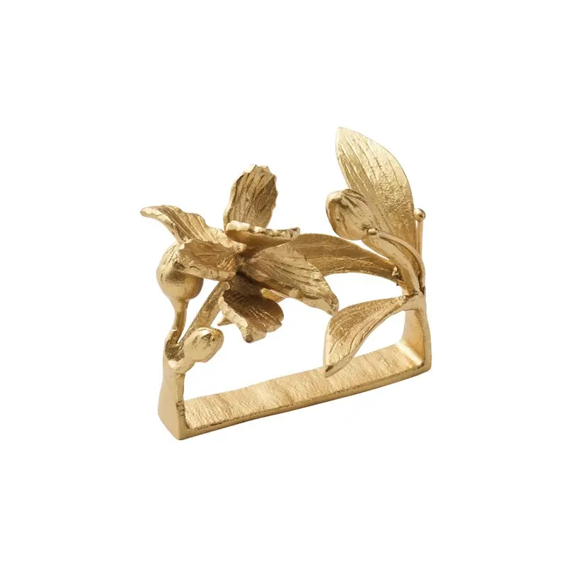Orchid Napkin Rings Set of 4 in Gold by Kim Seybert