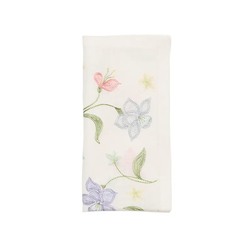 Vista Napkins in White & Multi by Kim Seybert