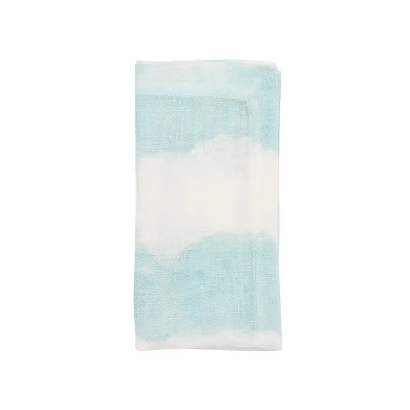 Watercolor Stripe Napkins in White & Seafoam Set of 4 by Kim Seybert