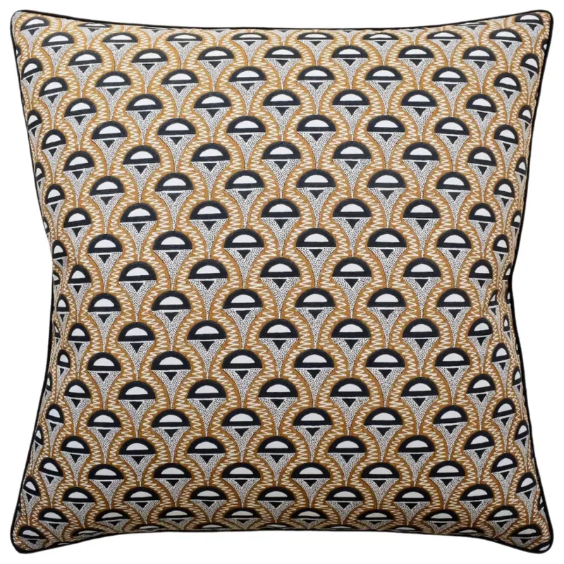 Abelino Camel and Black Decorative Pillows by Ryan Studio