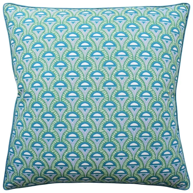 Abelino Green and Peacock Decorative Pillows by Ryan Studio