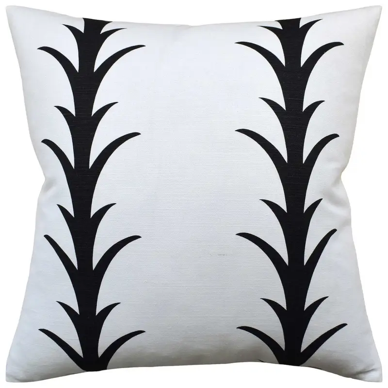 Acanthus Stripe Carbon Decorative Pillows by Ryan Studio