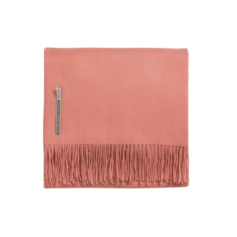 Alicia Adams Alpaca Throw in Peach Rose Solid