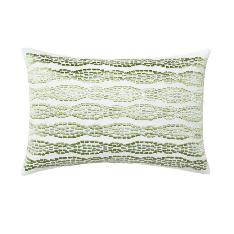 Cobblestones Green Small Lumbar Pillow by Sferra