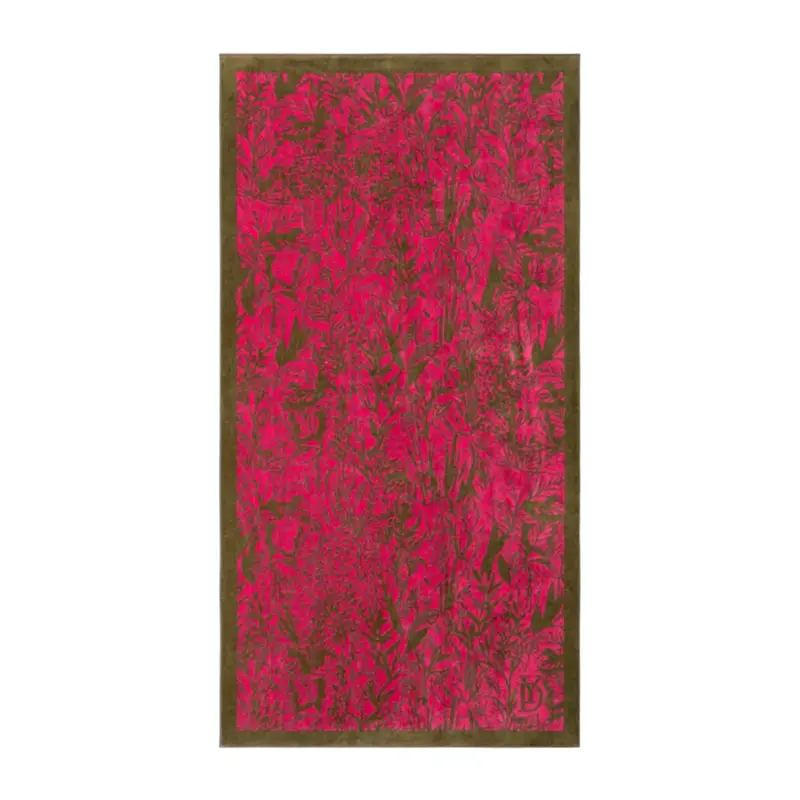 Sao Fuchsia Organic Cotton Beach Towel by Yves Delorme