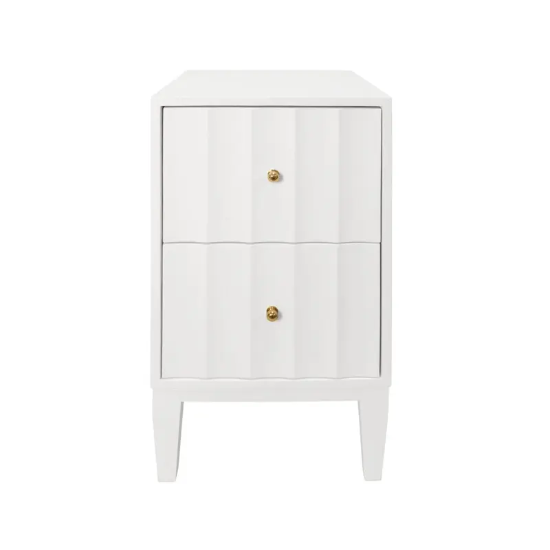Worlds Away Hammond White Side Table