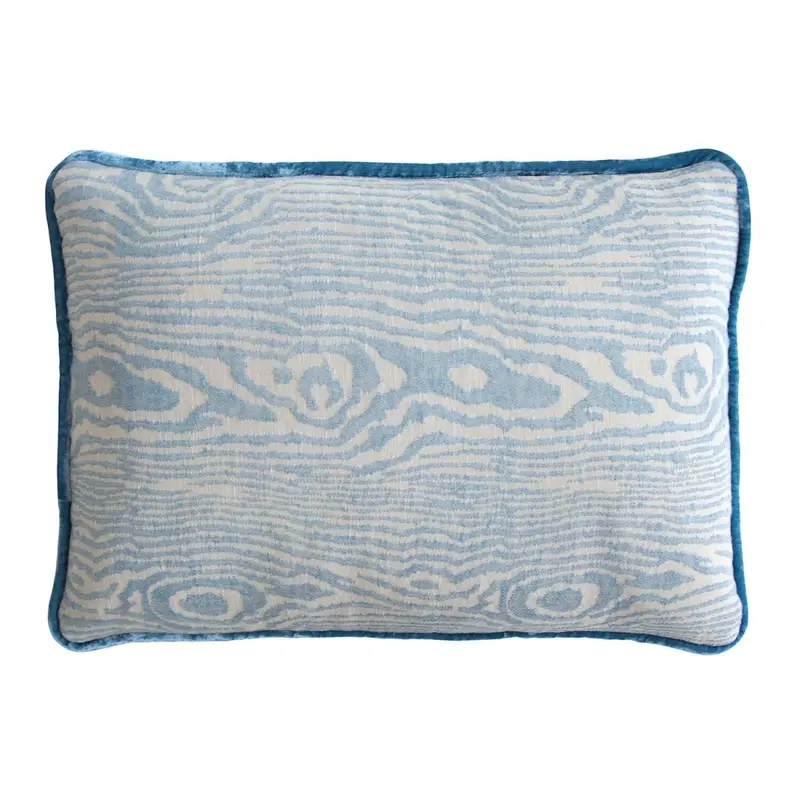 Blue Jacquard Woven Woodgrain Pillows by Kevin OBrien Studio