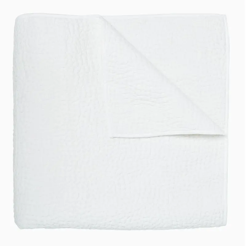 Hand Stitched White Quilted Coverlets by John Robshaw