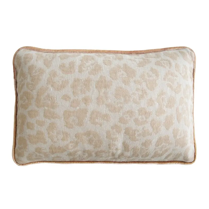 Sand Jacquard Woven Leopard Pillows by Kevin OBrien Studio
