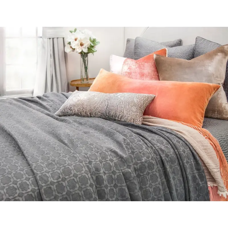 Starflower Charcoal Coverlet & Euro Sham