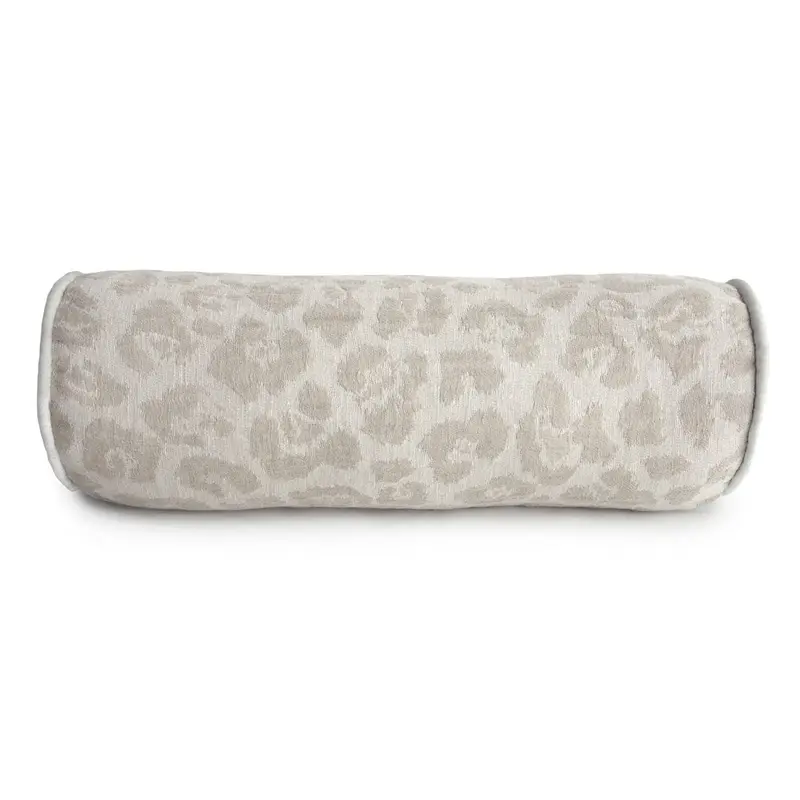 Taupe Jacquard Woven Leopard Pillows by Kevin OBrien Studio