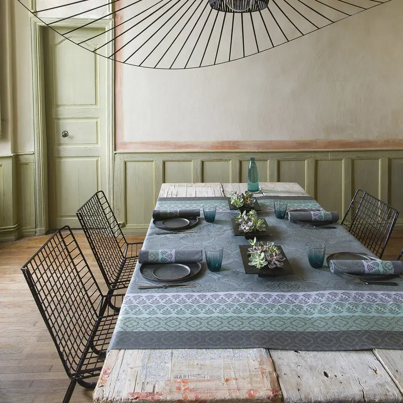 Bastide Coated Table Linens in Grey by Le Jacquard Franais