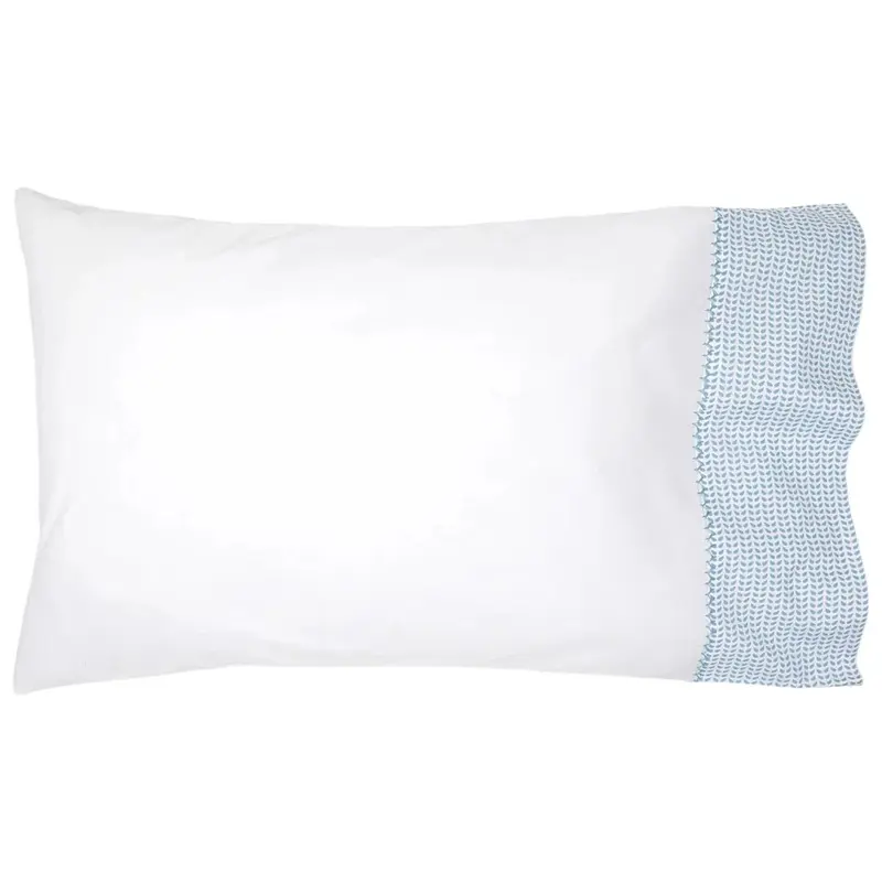 Cinde Cuff Light Indigo Organic Cotton Pillowcases by John Robshaw