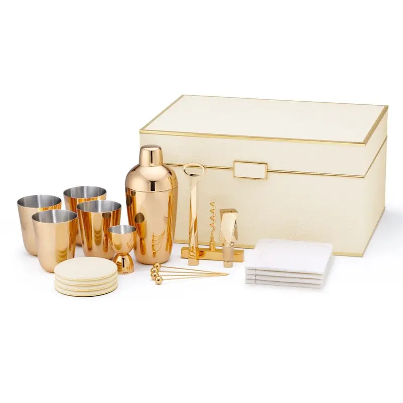 Classic Shagreen Bar Set in Cream by AERIN