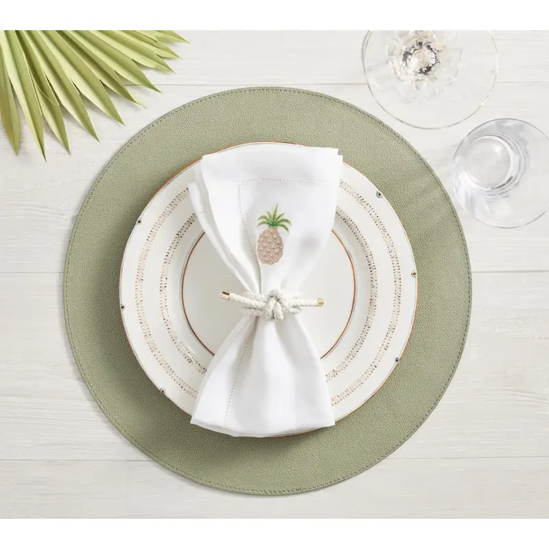 Icons Placemat in Sage & Khaki by Kim Seybert