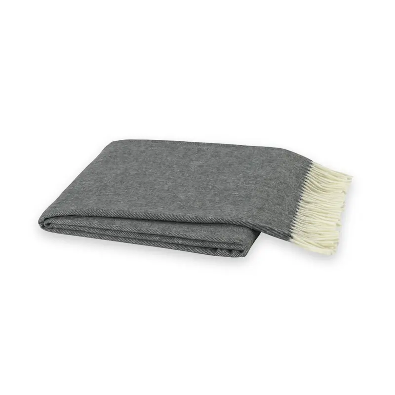 Italian Herringbone Charcoal Grey Throw by Lands Downunder