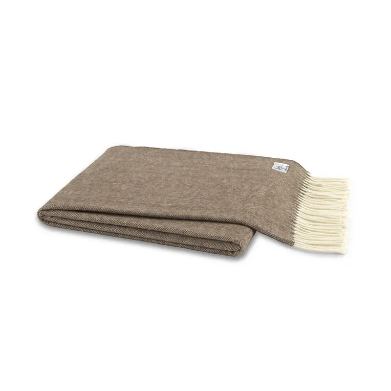 Italian Herringbone Cocoa Throw by Lands Downunder