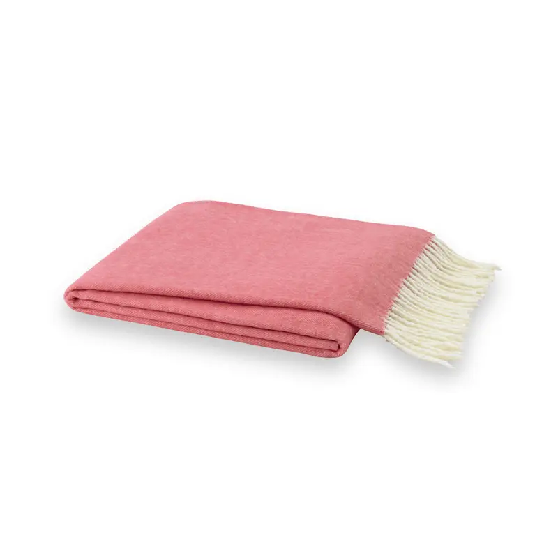 Italian Herringbone Coral Throw by Lands Downunder