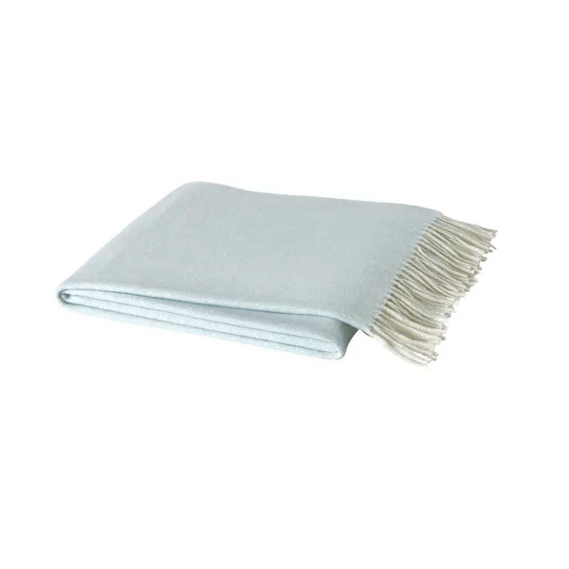 Italian Herringbone Ice Blue Throw by Lands Downunder
