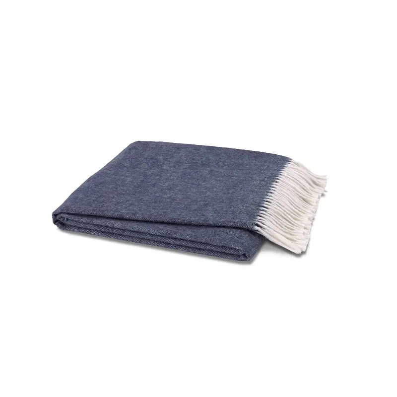 Italian Herringbone Indigo Throw by Lands Downunder