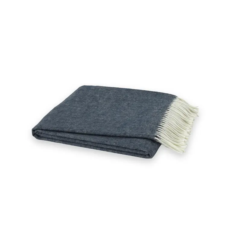 Italian Herringbone Navy Blue Throw by Lands Downunder