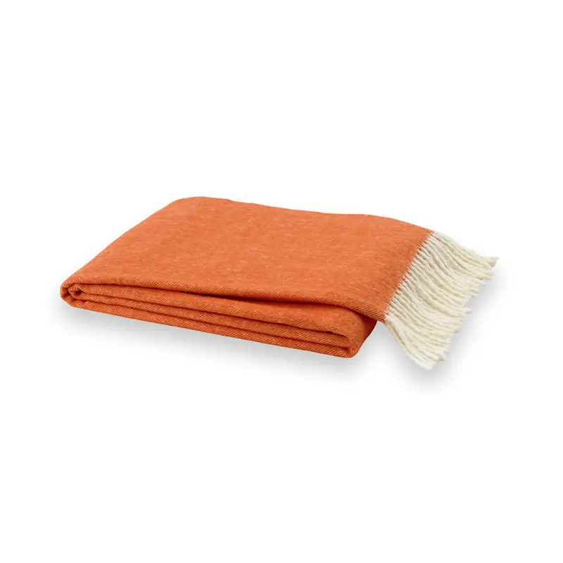 Italian Herringbone Tangerine Throw by Lands Downunder