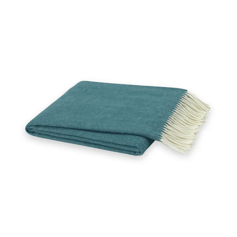 Italian Herringbone Teal Throw by Lands Downunder