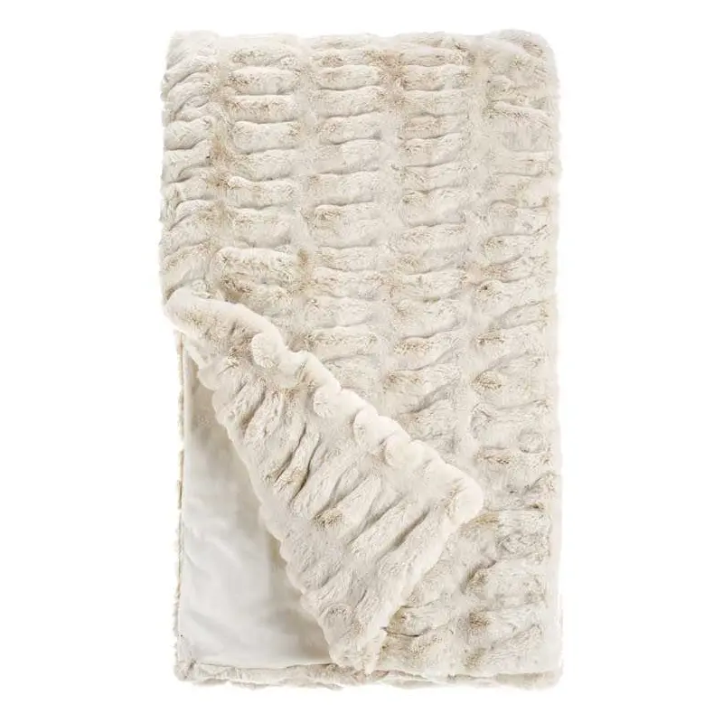 Ivory Mink Couture Faux Fur Throw Blanket by Fabulous Furs