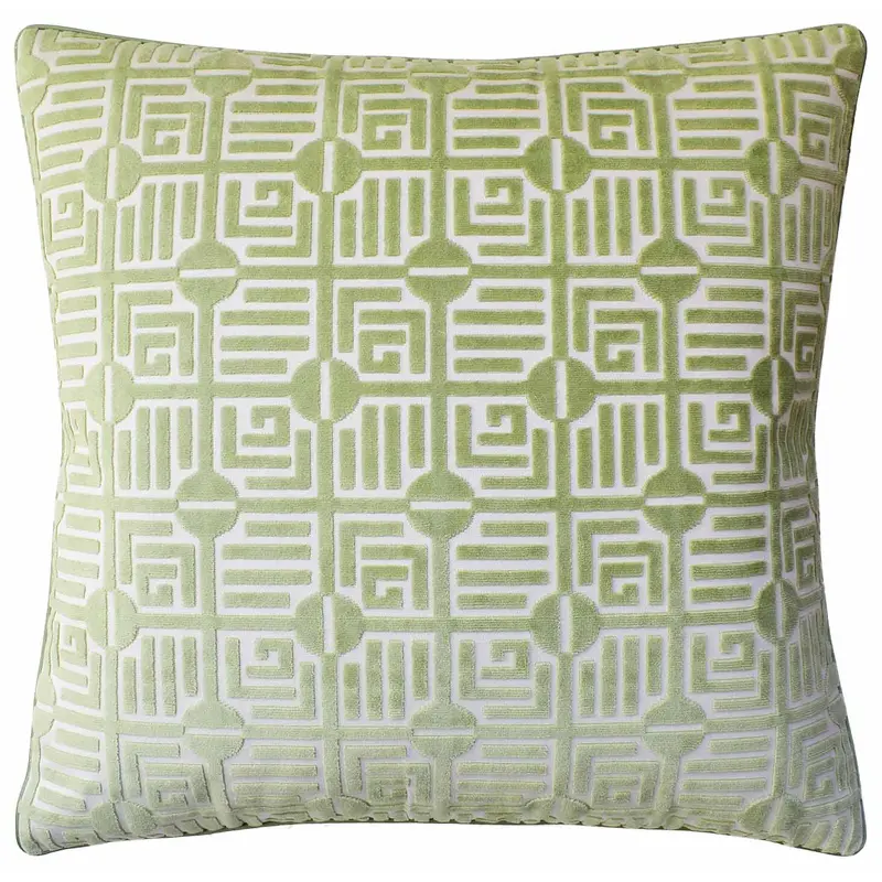 Labyrinth Velvet Sage Decorative Pillow Ryan Studio