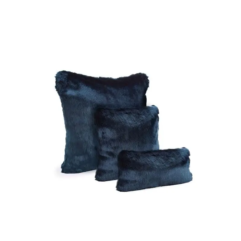 Steel Blue Mink Faux Fur Pillows by Fabulous Furs