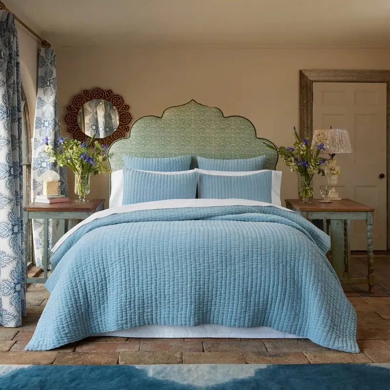 Velvet Light Indigo Quilt by John Robshaw