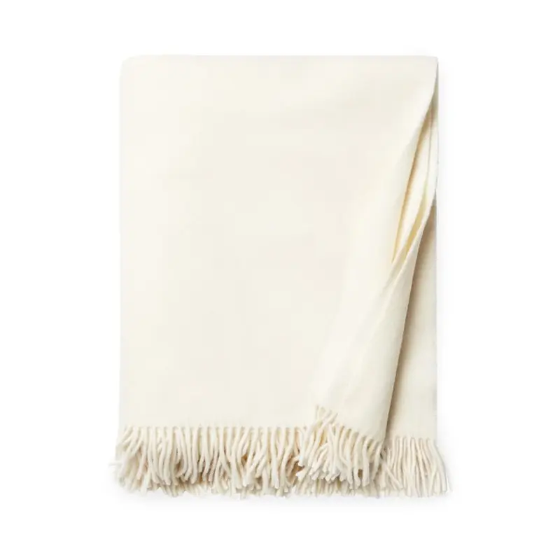 Vimmo Ivory Wool Throw