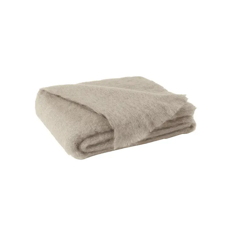 Brushed Mohair Throw Flax by Lands Downunder