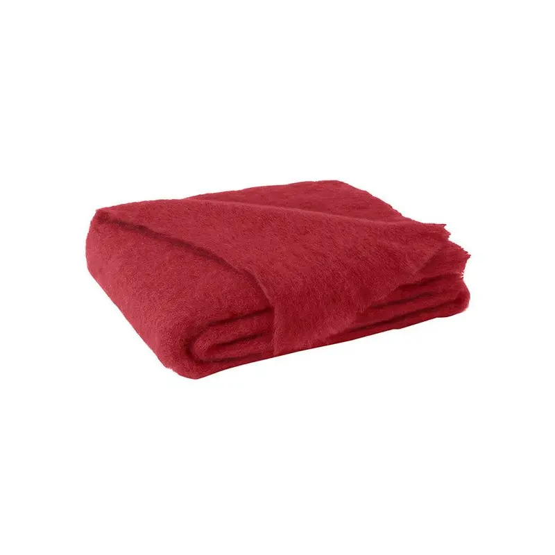 Brushed Mohair Throw Scarlet by Lands Downunder