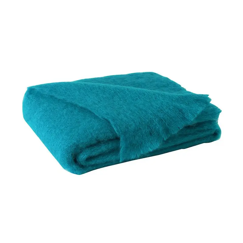 Brushed Mohair Throw Turquoise by Lands Downunder