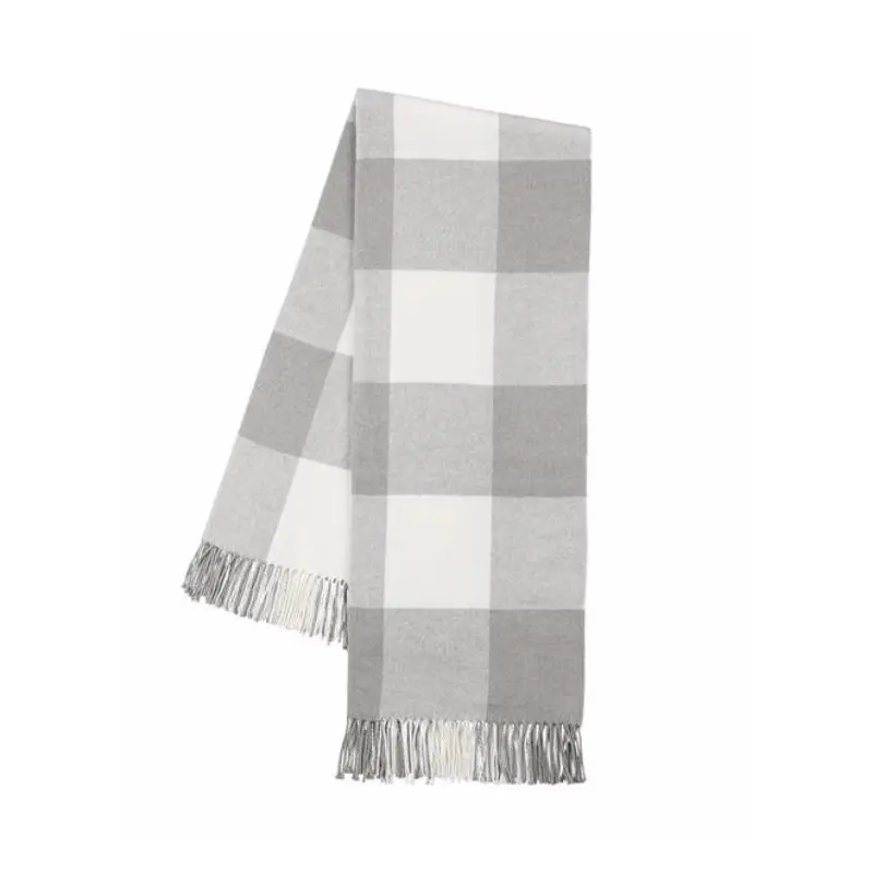 Buffalo Check Throw in Light Gray