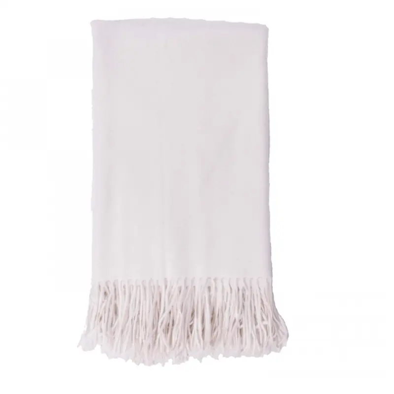 Cashmere Throw in White by Alashan