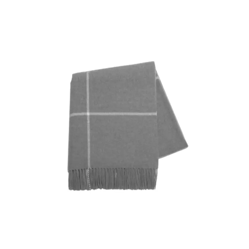 Windowpane Cashmere Throw Gray by Lands Downunder