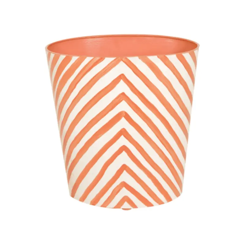 Zebra Oval Wastebasket in Orange
