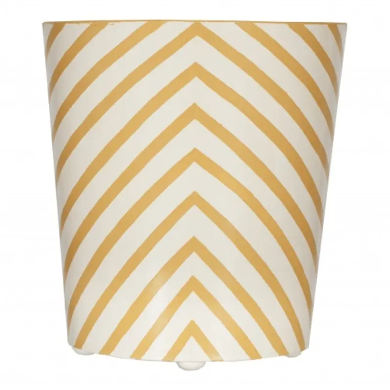 Zebra Oval Wastebasket in Yellow